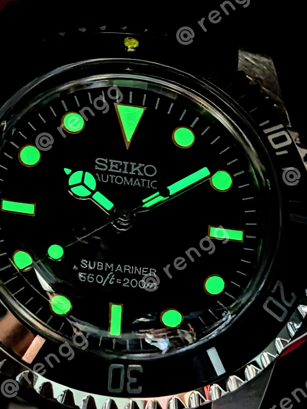 40mm Vintage Style Seiko Submariner Style Diver Mod Watch Smooth Sweep Second